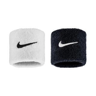 Nike Schweissband Swoosh Classic (Baumwollmix) 2025 weiss/schwarz - 2 Stück