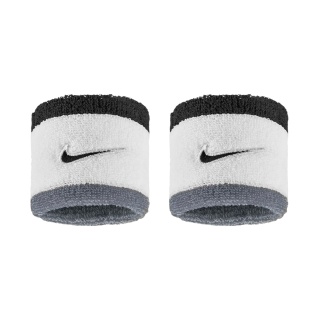 Nike Schweissband Swoosh Classic (Baumwollmix) 2025 weiss/grau/schwarz - 2 Stück