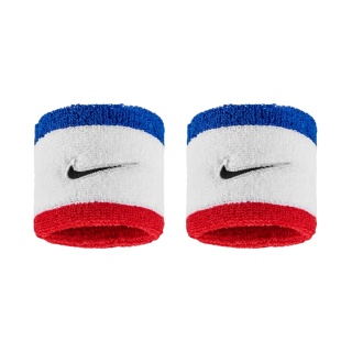 Nike Schweissband Swoosh Classic (Baumwollmix) 2025 weiss/blau/rot - 2 Stück