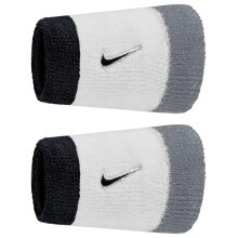 Nike Schweissband Swoosh Classic Doublewide Jumbo (Baumwollmix) 2025 weiss/grau/schwarz - 2 Stück