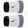 Nike Schweissband Swoosh Classic Doublewide Jumbo (Baumwollmix) 2025 weiss/grau/schwarz - 2 Stück