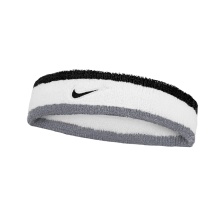 Nike Stirnband Swoosh Classic (Baumwollmix) 2025 weiss/grau/schwarz - 1 Stück