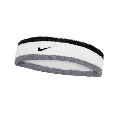 Nike Stirnband Swoosh Classic (Baumwollmix) 2025 weiss/grau/schwarz - 1 Stück
