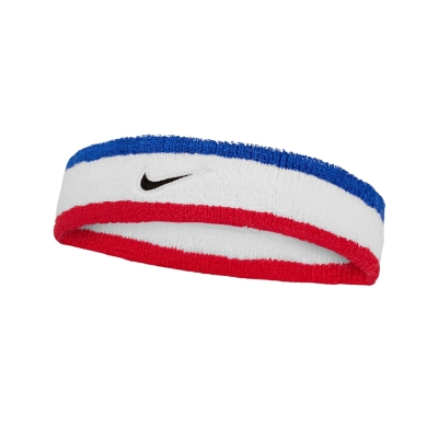 Nike Stirnband Swoosh Classic (Baumwollmix) 2025 weiss/blau/rot - 1 Stück