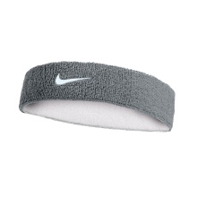 Nike Stirnband Swoosh Classic Reversible (Baumwollmix) 2025 grau/weiss - 1 Stück