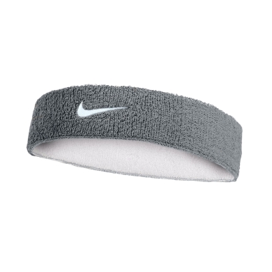 Nike Stirnband Swoosh Classic Reversible (Baumwollmix) 2025 grau/weiss - 1 Stück