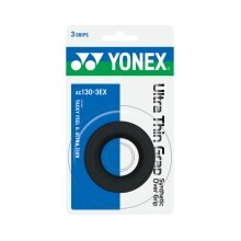 Yonex Overgrip Ultra Thin Grap 0.4mm (glatt/direktes Griffgefühl) schwarz 3er