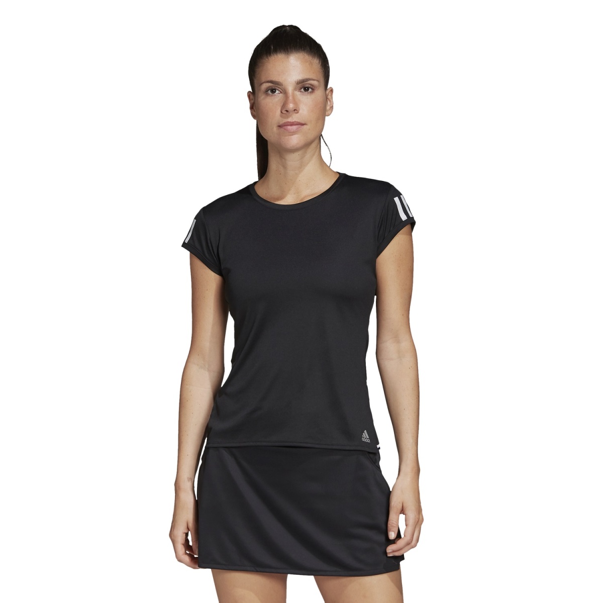 adidas TennisShirt Club 3 Stripes schwarz Damen online bestellen