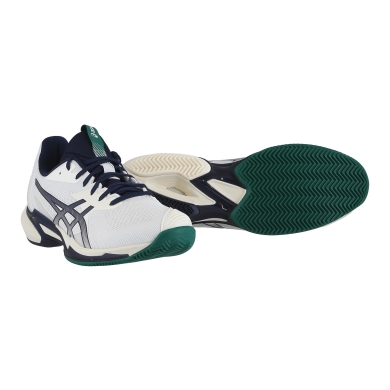 Asics Tennisschuhe Solution Speed FF 3 Clay/Sandplatz/Leichtigkeit cremeweiss/dunkelblau Herren