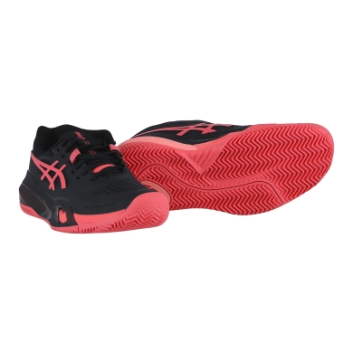 Asics Tennisschuhe Gel Resolution X Clay/Sandplatz (Stabilität) schwarz/pink Damen