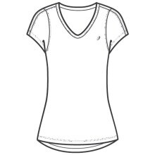 Asics Tennis-Shirt V-Neck weiss Damen
