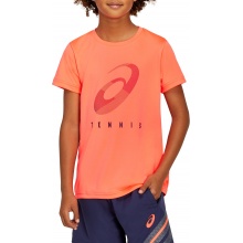 Asics Tennis-Tshirt Practice Spiral neonorange Jungen