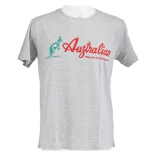 Australian Tennis-Tshirt Logo hellgrau/rot Herren