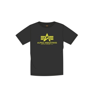 Alpha Industries Tshirt Basic (Baumwolle) Neon Print schwarz/neon gelb Herren