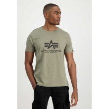 Alpha Industries Tshirt Basic (Baumwolle) olivegrün/schwarz Herren