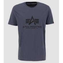 Alpha Industries Tshirt Basic (Baumwolle) grauschwarz/schwarz Herren