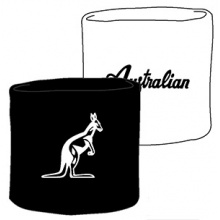 Australian Schweissband Standard Handgelenk schwarz/weiss - 2 Stück