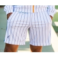 Australian Tennishose Short Ace Stripes kurz weiss/tealblau Herren