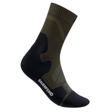 Bauerfeind Sportsocke Outdoor Merino Mid Cut (Kompressionssocke) dunklegrün Herren - 1 Paar