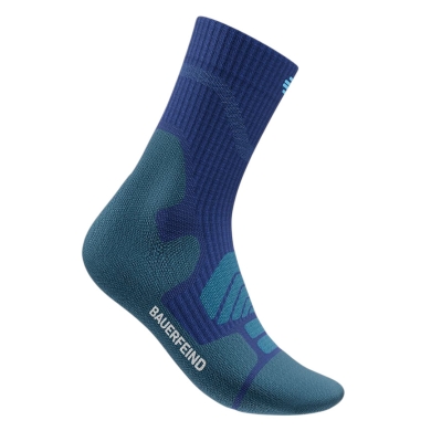 Bauerfeind Sportsocke Outdoor Merino Mid Cut (Kompressionssocke) blau Herren - 1 Paar