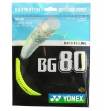 Besaitung mit Badmintonsaite Yonex BG80 (Kontrolle+Touch) gelb