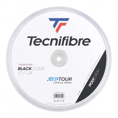 Tecnifibre Tennissaite Black Code (Haltbarkeit+Kontrolle) schwarz 12 Meter von Rolle