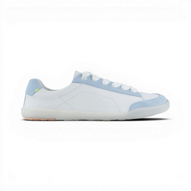 Blusun Barfussschuhe Sneaker BLSN-500W (Glattleder/Veloursleder, flexible Sohle) weiss/blau Damen
