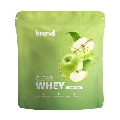 Brandl Protein Pulver Clear Whey Isolate (erfrischender Protein-Drink) Apfel 800g Beutel