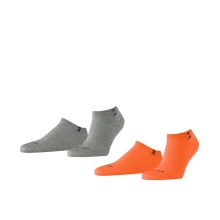 Burlington Tagessocke Sneaker Everyday grau/orange Herren - 2 Paar
