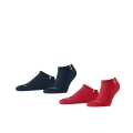Burlington Tagessocke Sneaker Everyday navyblau/rot Herren - 2 Paar
