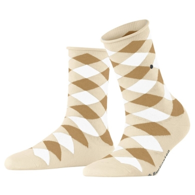 Burlington Tagessocke Sandy (Baumwolle, Argyle-Muster) beige Damen - 1 Paar
