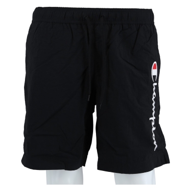 Champion Freizeithose (mit Innennetz) Short mit Logo-Schriftzug schwarz Herren