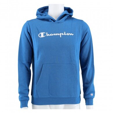 Champion Kapuzenpullover (Hoodie) Big Logo Print gefüttert hellblau/weiss Kinder