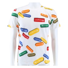Champion Freizeit Tshirt (Baumwolle) Allover Logo-Print weiss Kinder