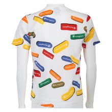 Champion Freizeit Tshirt (Baumwolle) Allover Logo-Print weiss Kinder