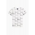 Champion Freizeit Tshirt (Baumwolle) Allover Script-Print weiss Kinder