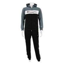 Champion Trainingsanzug in Farbblockoptik (Jacke&Hose aus Baumwolle) dunkelgrau/schwarz Kinder