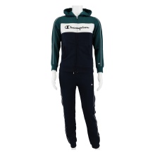 Champion Trainingsanzug in Farbblockoptik (Jacke&Hose aus Baumwolle) petrolblau/navyblau Kinder