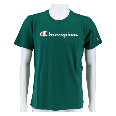 Champion Freizeit-Tshirt (Baumwolle) Crew mit Logo-Schriftzug grün Kinder