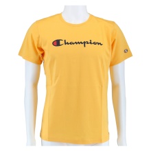 Champion Freizeit-Tshirt (Baumwolle) Crew mit Logo-Schriftzug 2024 gelb Kinder