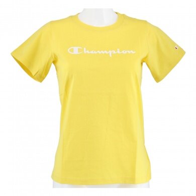 Champion Freizeit-Tshirt (Baumwolle) Classic Big Logo Schriftzug gelb Mädchen