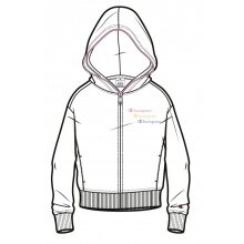 Champion Kapuzenpullover Hoodie Fullzip (Baumwolle) weiss Mädchen