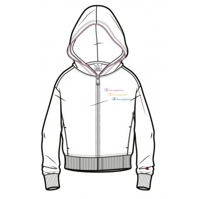 Champion Kapuzenpullover Hoodie Fullzip (Baumwolle) weiss Mädchen