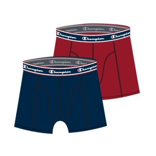 Champion Boxershort (Baumwolle) Unterwäsche mit blauem Bund navyblau/rot Herren - 2er Pack