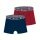 Champion Boxershort (Baumwolle) Unterwäsche mit blauem Bund 2022 navyblau/rot Herren - 2er Pack