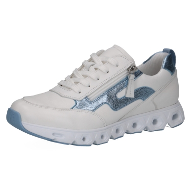 Caprice Sneaker 23730 (Leder, mit seitlichen Reissverschluss) weiss/silber Damen