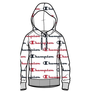 Champion Kapuzenpullover Logo Print weiss/schwarz/rot Damen