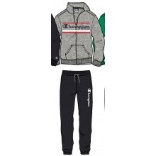 Champion Trainingsanzug Graphic (Jacke&Hose aus Baumwolle) grau/schwarz Jungen