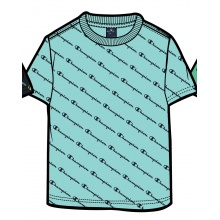 Champion Freizeit-Tshirt (Baumwolle) Champion kleiner Schriftzug Print hellblau Kinder