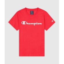 Champion Freizeit-Tshirt (Baumwolle) Crew mit Logo-Schriftzug rot Jungen